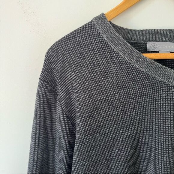 Cloudveil Grey Waffle Knit Primaloft Pullover Vneck Sweater - Picture 6 of 6